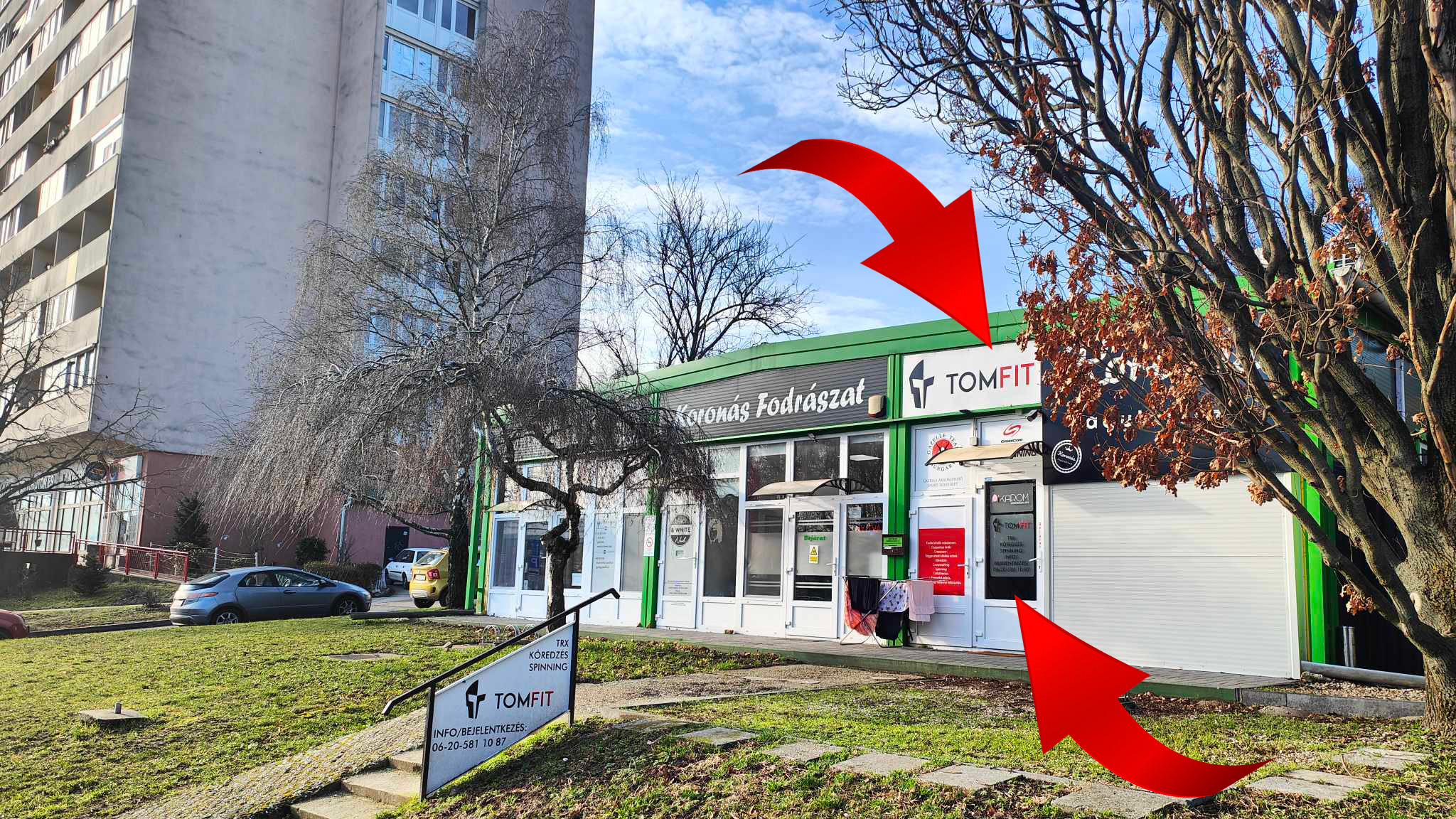 Tomfit edzőterem bejárat